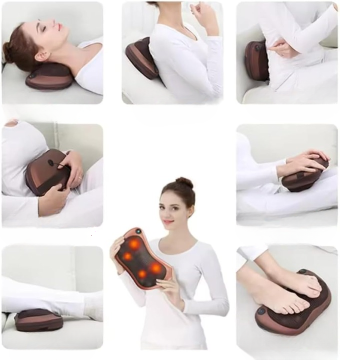 Almohada Masajeadora Multifuncional para Cuello, Hombros y Espalda