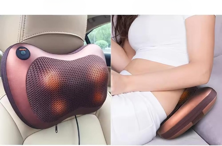 Almohada Masajeadora Multifuncional para Cuello, Hombros y Espalda